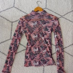 Free People mesh tattoo floral long sleeve